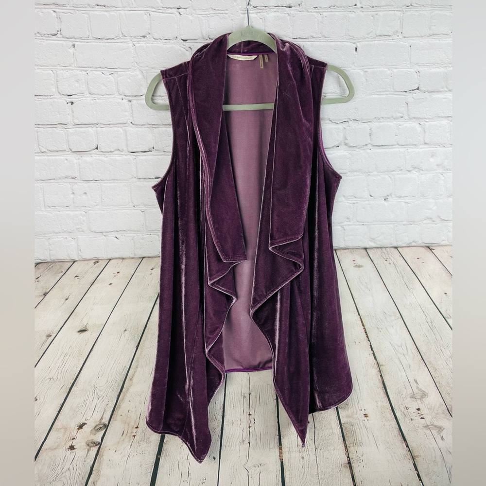Soft Surroundings Size Small Velvet Waterfall Duster Vest Open Front LKNW